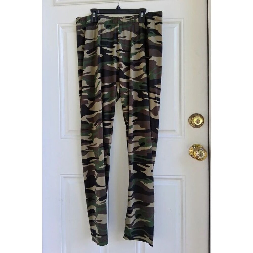 women's leggings 3X Maze green brown camouflage